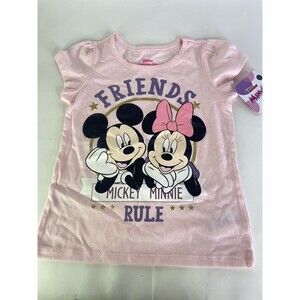 Disney Minnie Mickey Mouse Friends Rule Short Sleeve T-Shirt Top Girls Size 5
